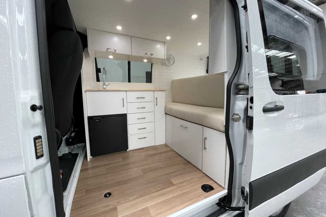 Campervan conversion work at Focus RV Campbellfield workshop